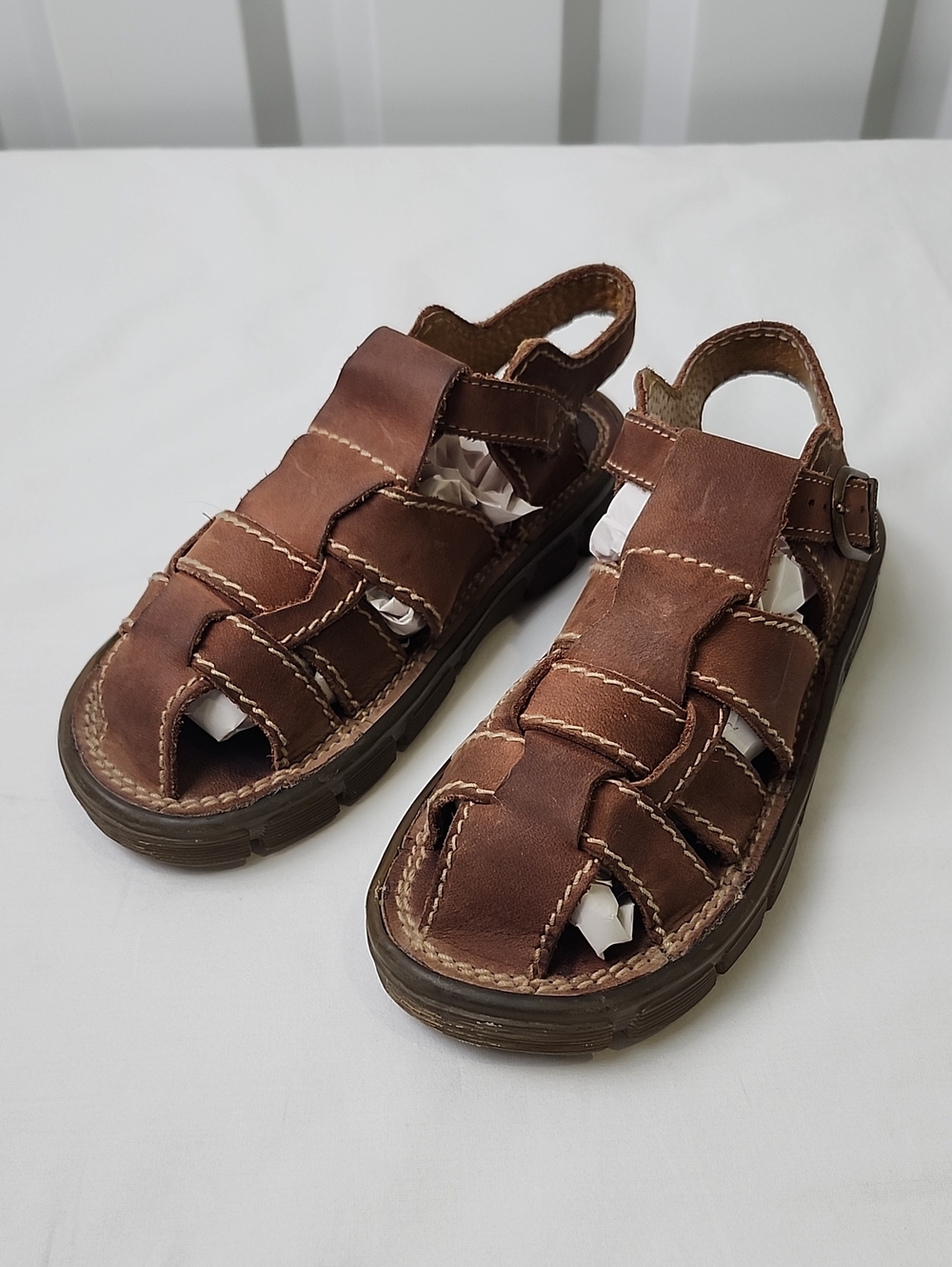 Dr. Martens Kids Brown Leather Fisherman Sandals Made in England Size UK1 US2